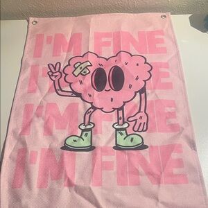 SHEIN Pink Cartoon Heart Tapestry
